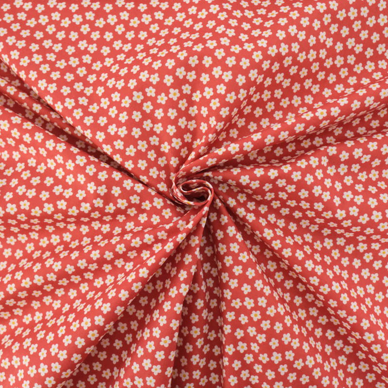Terracotta Floral Cotton Poplin - Maison Klem